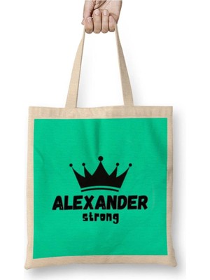 Dekado Alexander Name Custom Design Gift Baby-Gift For Him Bez Çanta Uzun Saplı