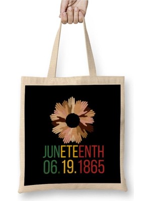 Dekado Juneteenth Gıfts Bez Çanta Uzun Saplı