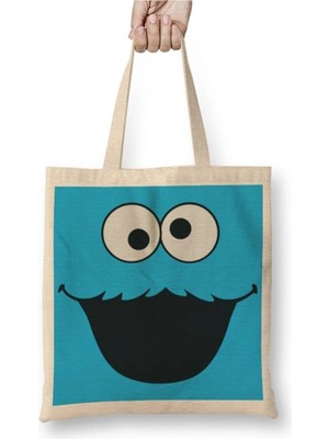 Dekado Cookie Monster Kurabiye Canavarı Bez Çanta Uzun Saplı