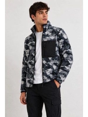 Dsnm Bizim Terzi Dsnm Gri Siyah Kamuflaj  Polar 3 Cepli Tam Fermuarlı Silim Fit Antipilling Tüylenme Yapmaz Hava Geçirmez  Soft Shell Polar