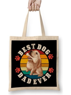 Dekado Best Dog Dad Ever Funny Best Dog Dad Ever Bez Çanta Uzun Saplı