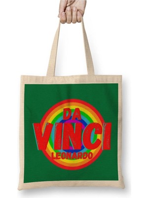 Dekado Leonardo Da Vinc Vintage Retro Style Bez Çanta Uzun Saplı