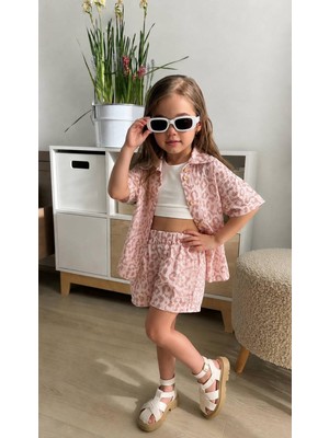 Butik Kız Çocuk Oversize Şortlu 2'li Alt - Üst Takım