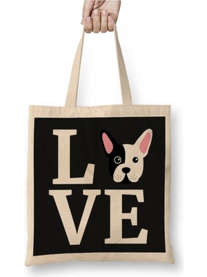 Dekado Love My French Bulldog Bez Çanta Uzun Saplı
