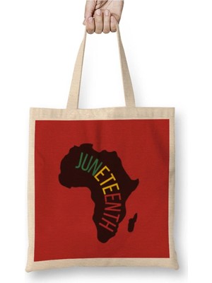 Dekado Juneteenth Gıfs Bez Çanta Uzun Saplı