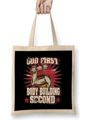 Dekado God First Bodybuilding Second Religious Lifting Bez Çanta Uzun Saplı