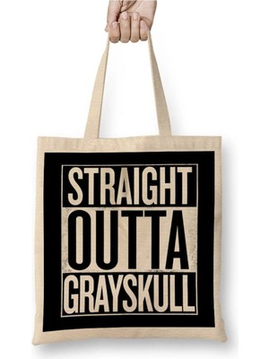 Dekado Straight Outta Hill Valley Back To The Future White Bez Çanta Uzun Saplı