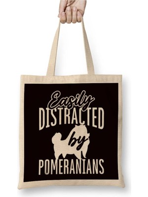 Dekado Distracted By Pomeranians Pommy Pom German Spitz Pet Puppy Bez Çanta Uzun Saplı