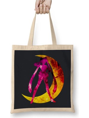 Dekado Sailor Moon Galaxy Silhouette Logo Bez Çanta Uzun Saplı