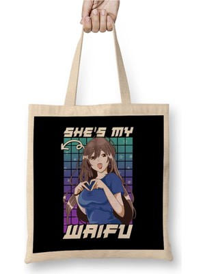 Dekado Cute She S My Waifu Anime Girl Kawaii Bez Çanta Uzun Saplı