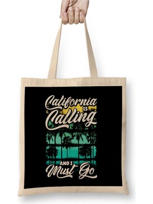 Dekado Cute California Is Calling And I Must Go Vacation Bez Çanta Uzun Saplı