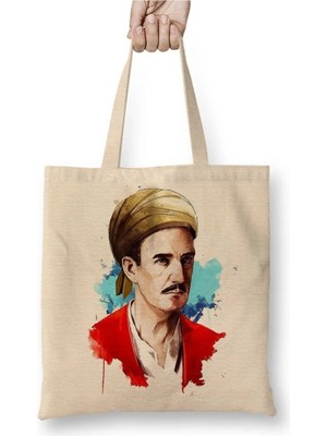 Dekado Yunus Emre Illustrasyon Bez Çanta Uzun Saplı