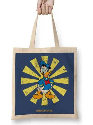 Dekado Donald Duck Retro Japanese Bez Çanta Uzun Saplı