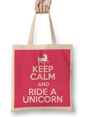 Dekado Keep Calm And Ride A Unicorn Bez Çanta Uzun Saplı