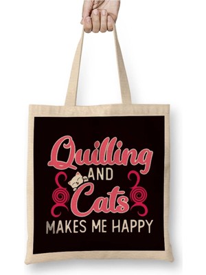 Dekado Quilling Cats Make Happy Hobby Craftsman Crafting Kitten Art Bez Çanta Uzun Saplı