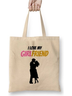 Dekado I Love My Wife Couple Gift Bez Çanta Uzun Saplı