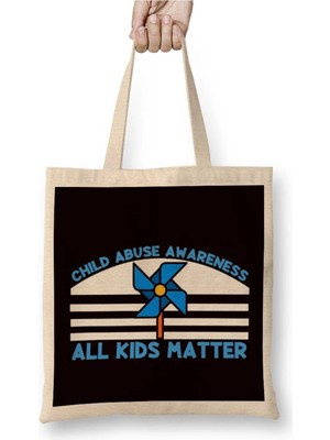 Dekado Child Kids Abuse Awareness Prevention Month April Support Bez Çanta Uzun Saplı