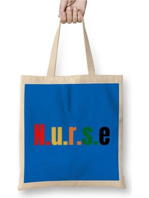 Dekado Nurse Gift Idea Funny Saying Quote- Nursing Medical Bez Çanta Uzun Saplı