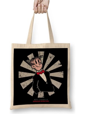 Dekado Dagwood Bumstead Retro Japanese Bez Çanta Uzun Saplı