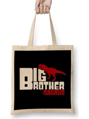 Dekado Big Brother Saurus Cute Older Sibling Dinosaur Bez Çanta Uzun Saplı