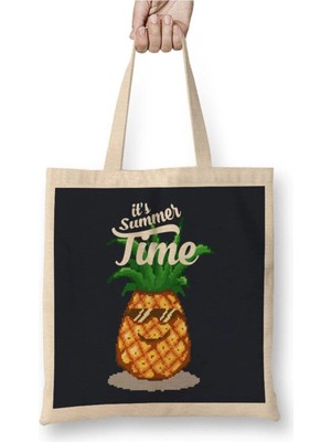 Dekado Summer Time Pineapple Pixel Art Bez Çanta Uzun Saplı