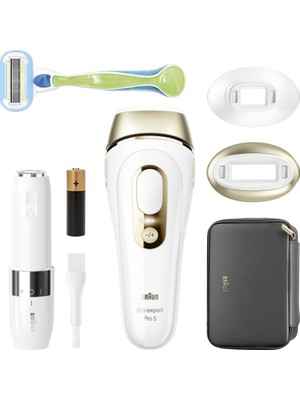 Braun Silk Expert Pro 5 PL5146 Ipl Lazer Epilasyon Cihazı Yıkanabilir Başlık ve Çanta ile Beyaz - Altın
