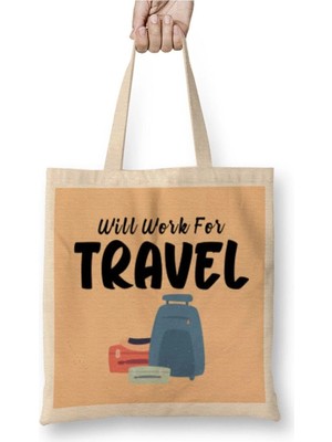 Dekado Funny Travel Gift Design Lover-Trippin Wanderlust Journey Adventurer Vacation Bez Çanta Uzun Saplı