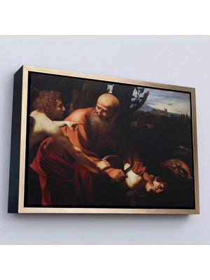 Buyolog Ahşap Çerçeveli Caravaggio -- Sacrifice Of ISAAC-7121