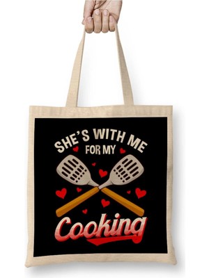 Dekado Funny She's With Me For My Cooking Cute Husband Bez Çanta Uzun Saplı