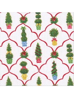 Caspari Petit Jardin De Noel Cocktail Napkins - Includes 20 Cocktail Napkins