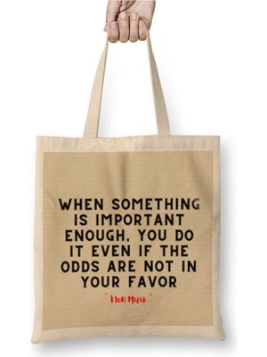Dekado Elon Musk Quotes - Motivation Inspiration Success Work Gifts Bez Çanta Uzun Saplı