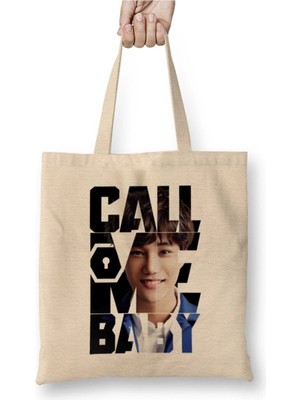 Dekado Exo Kai Call Me Baby Typography Bez Çanta Uzun Saplı