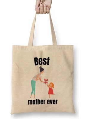 Dekado Mothers Day 2021 Best Cat Mother Ever Bez Çanta Uzun Saplı