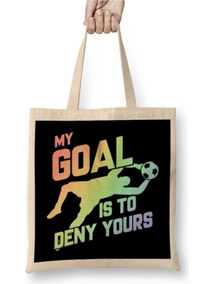 Dekado My Goal Is To Deny Yours Soccer Goalie Soft Rainbow Bez Çanta Uzun Saplı