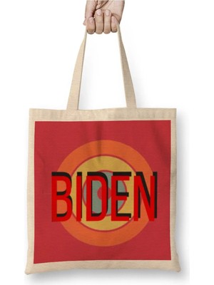 Dekado Democrat Biden 2024 Election - Vintage Retro Rainbow Style Bez Çanta Uzun Saplı