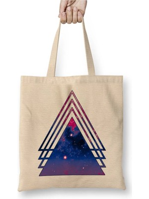 Dekado Bisexual Pride Bi Pride Layered Galaxy Triangles 01 Bez Çanta Uzun Saplı