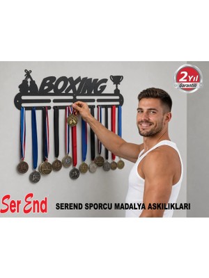 Serend Boks Temalı Madalya Askılığı, Madalya Askısı, Duvara Monte Madalya Tutucu, Ödül Duvar Askılığı