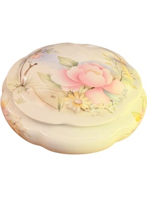 Limoges El Boyama Bonboniyer 17 cm Çapında 9 cm Yüksekliğinde