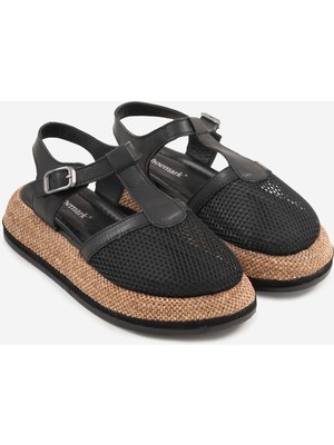 Shoemark Marzo  Siyah Hakiki Deri &file Kadın Sandalet