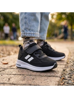 Bukond Çocuk Günlük  Yumuşak Rahat Taban Triko Cırt Bantlı Spor Ayakkabı Sneaker
