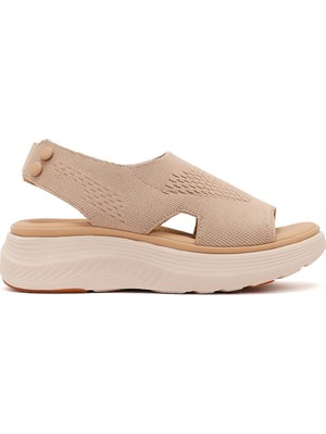Derimod Kadın Bej Bantlı Kalın Tabanlı Kumaş Comfort Sandalet 26SFE46406F