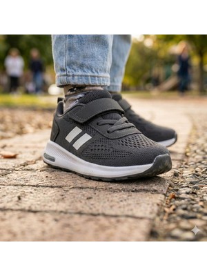 Bukond Çocuk Günlük  Yumuşak Rahat Taban Triko Cırt Bantlı Spor Ayakkabı Sneaker