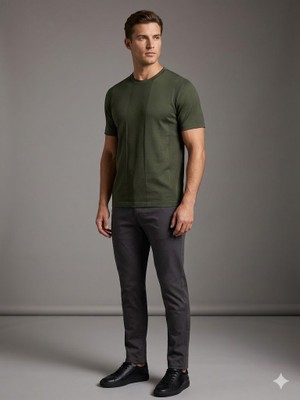 Centilmen Dior Bisiklet Yaka Kısa Kollu Dokulu Basic Triko T-Shirt 2517202