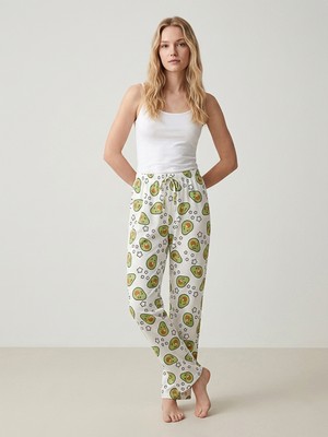 Ziccho Beli Lastikli Desenli Pamuklu Kadın Pijama Altı