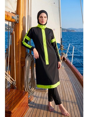 Marina Tam Kapalı Tesettür Mayo M2528-1 Siyah