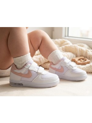 Bukond Bebek Günlük  Işıklı Yumuşak Rahat Taban Cırt Bantlı Spor Ayakkabı Sneaker