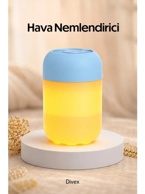 Divex Ultrasonik Hava Nemlendirici - Sessiz Buhar Makinesi, Aroma Difüzörü ve Sıcak LED Gece Lambası