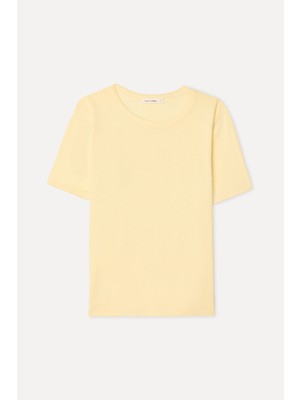 Mudo Kadın Sarı Bisiklet Yaka T-Shirt