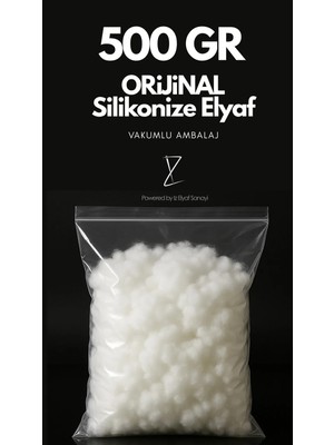 La Mehser 500 gr Orijinal Silikonize Elyaf Dolgu Malzemesi | Yastık, Oyuncak, Bulut Tavan | Vakumlu Ambalaj
