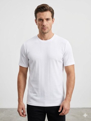 Centilmen Dior Bisiklet Yaka Kısa Kollu Dokulu Basic Triko T-Shirt 2517202